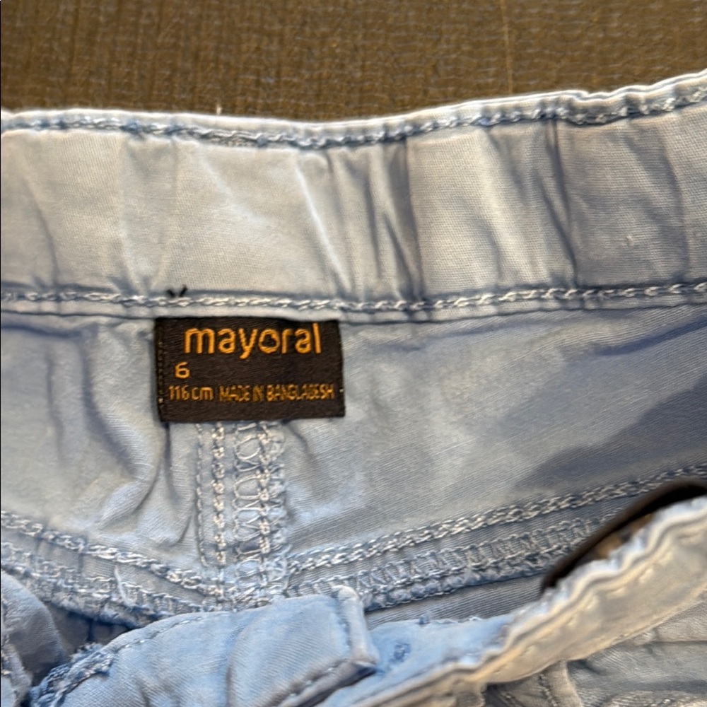 Set of 3 Mayoral Blue and Tan Khaki Shorts , kids 6 - Picture 3 of 10